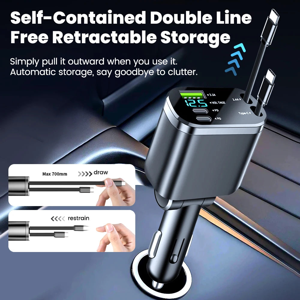 ULTTRA ChargeDrive™  Retractable Multi-Port Car Charger