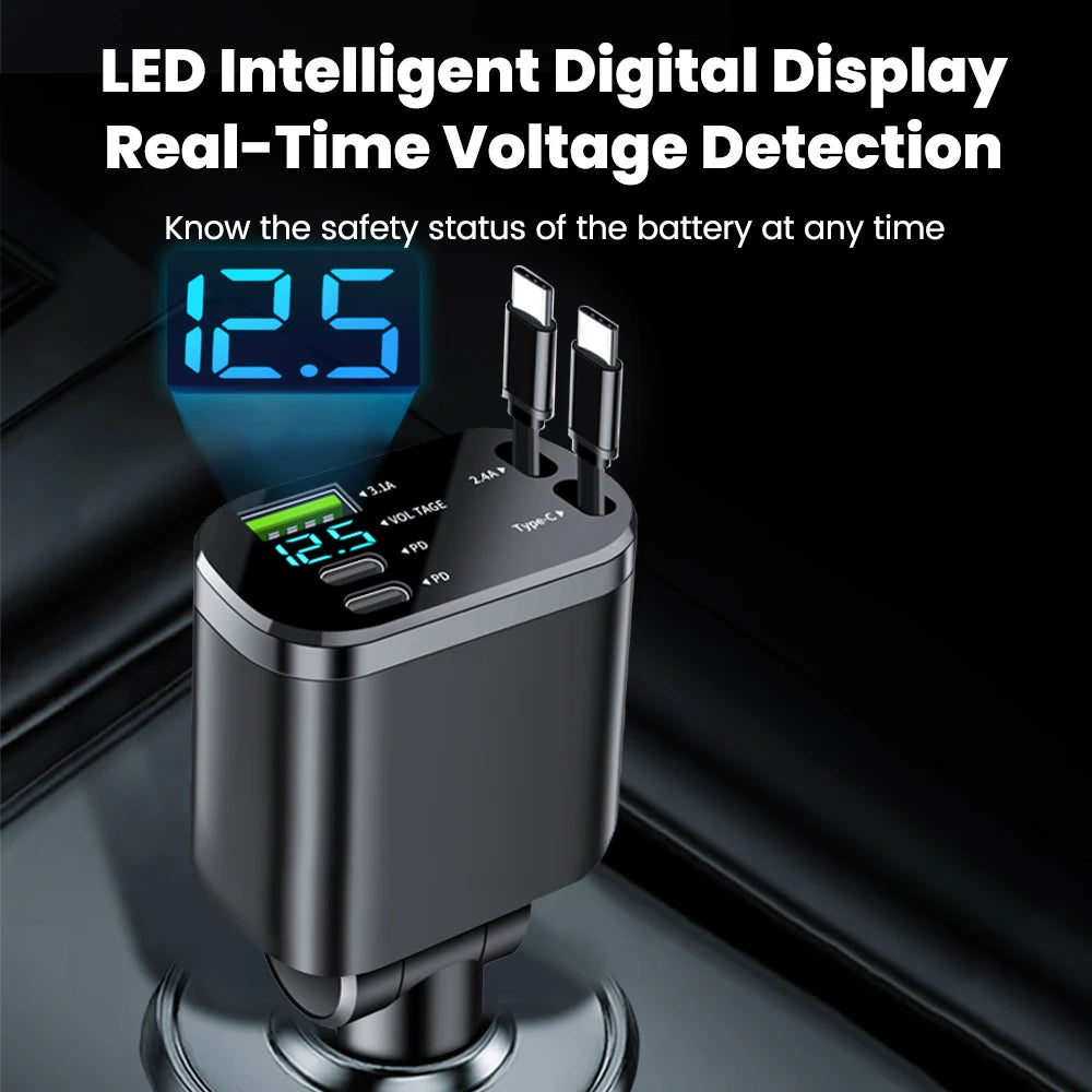 ULTTRA ChargeDrive™  Retractable Multi-Port Car Charger